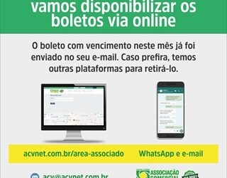 ACV disponibiliza boletos via online