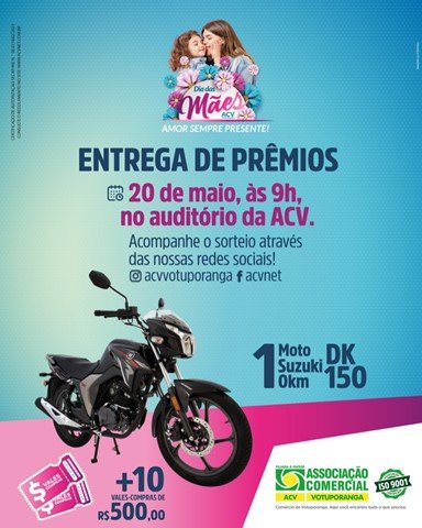 ACV entrega prêmios da campanha do Dia das Mães