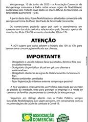 COMUNICADO ACV – Flexibilização abertura