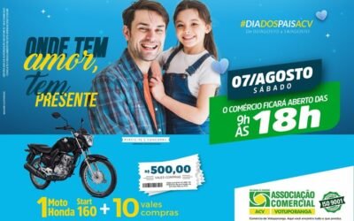 Campanha do Dia dos Pais terá sorteio de moto e vales-compras