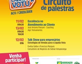 Circuito de palestras Liquida Votu começa nesta terça-feira