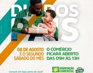 Comércio abrirá neste sábado, 8 de agosto