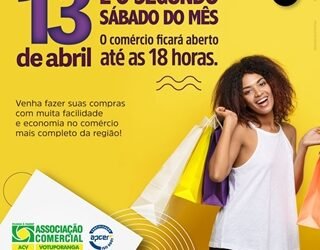 Comércio fica aberto neste sábado, até às 18h