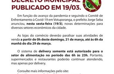 Novas orientações sobre restrições da Covid-19