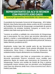 Representantes da ACV se reúnem com prefeito João Dado