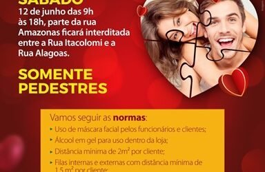 Sábado: trecho da Amazonas ficará restrito a pedestres